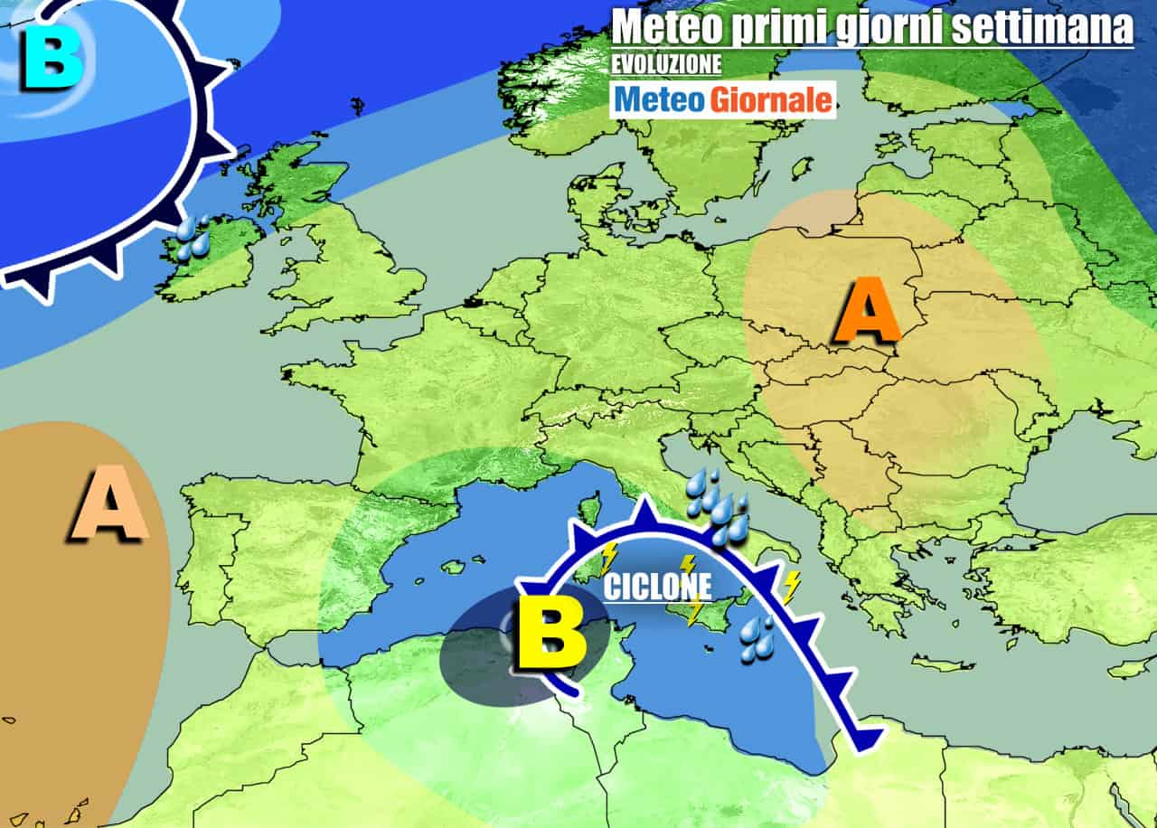 METEO settimana con nuovo VORTICE, altro MALTEMPO. Poi CORRENTI FREDDE