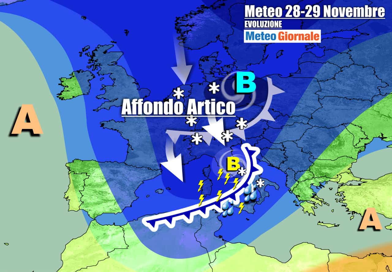 METEO 7 Giorni. FREDDO ARTICO alle porte d’Italia, porterà MALTEMPO e NEVE