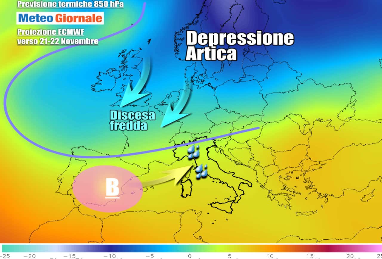 Meteo più invernale in Europa