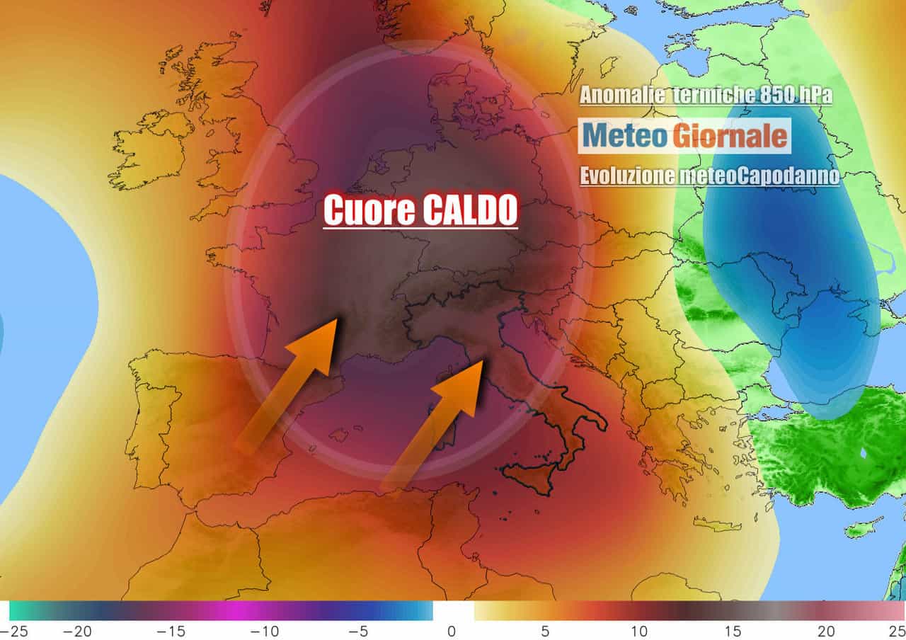 Capodanno caldissimo in un'ampia parte d'Europa