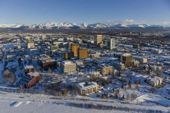 focused 196861166 stock photo aerial view snow covering downtown