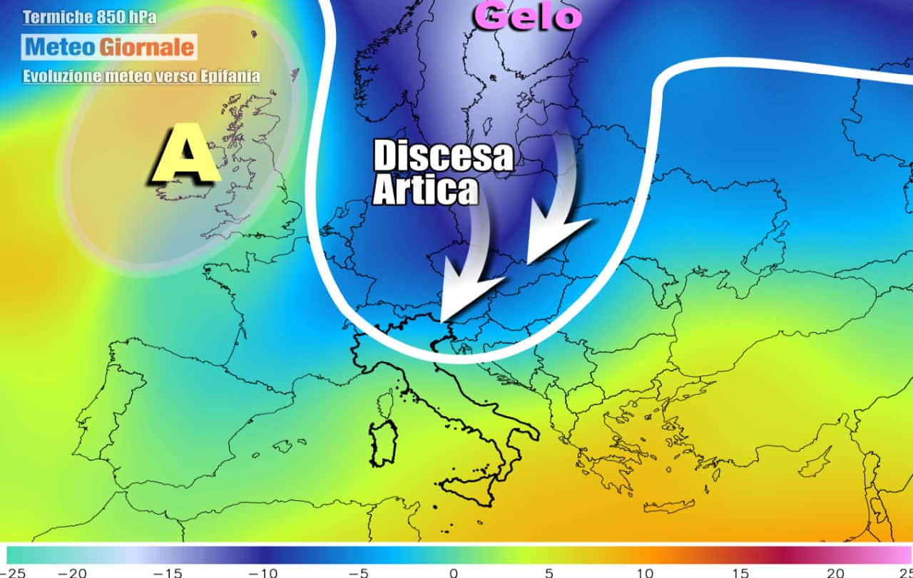 Freddo invernale potrebbe giungere per la Befana