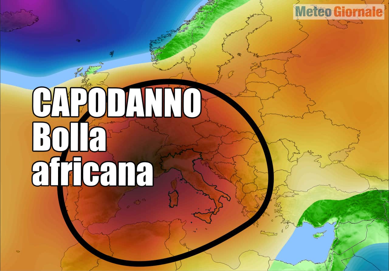 meteo con bolla calda africana a capodanno