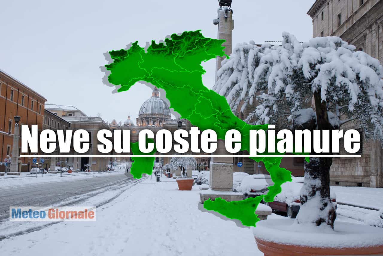 NEVE in pianure e coste, scenario meteo da favola. Questo è l’INVERNO giusto
