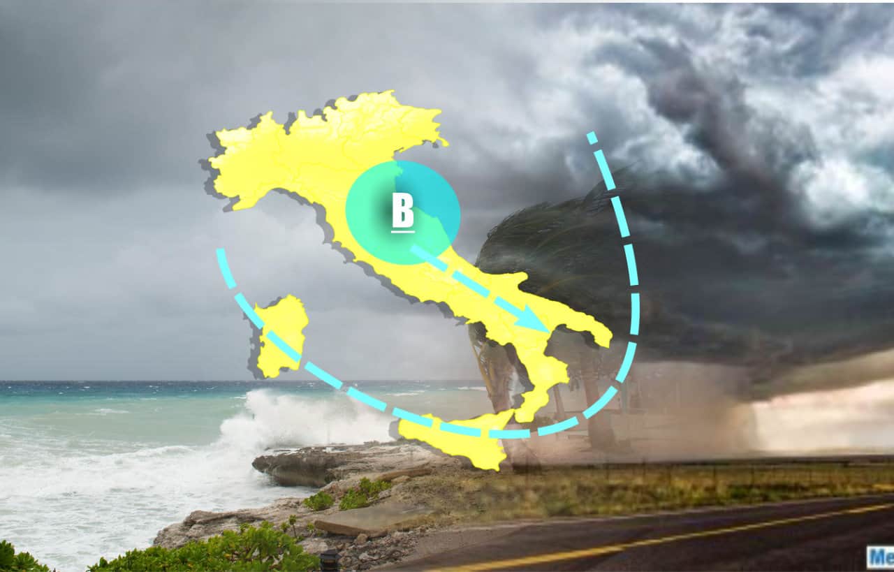 Fulmineo passaggio frontale associato a un ciclone in approfondimento