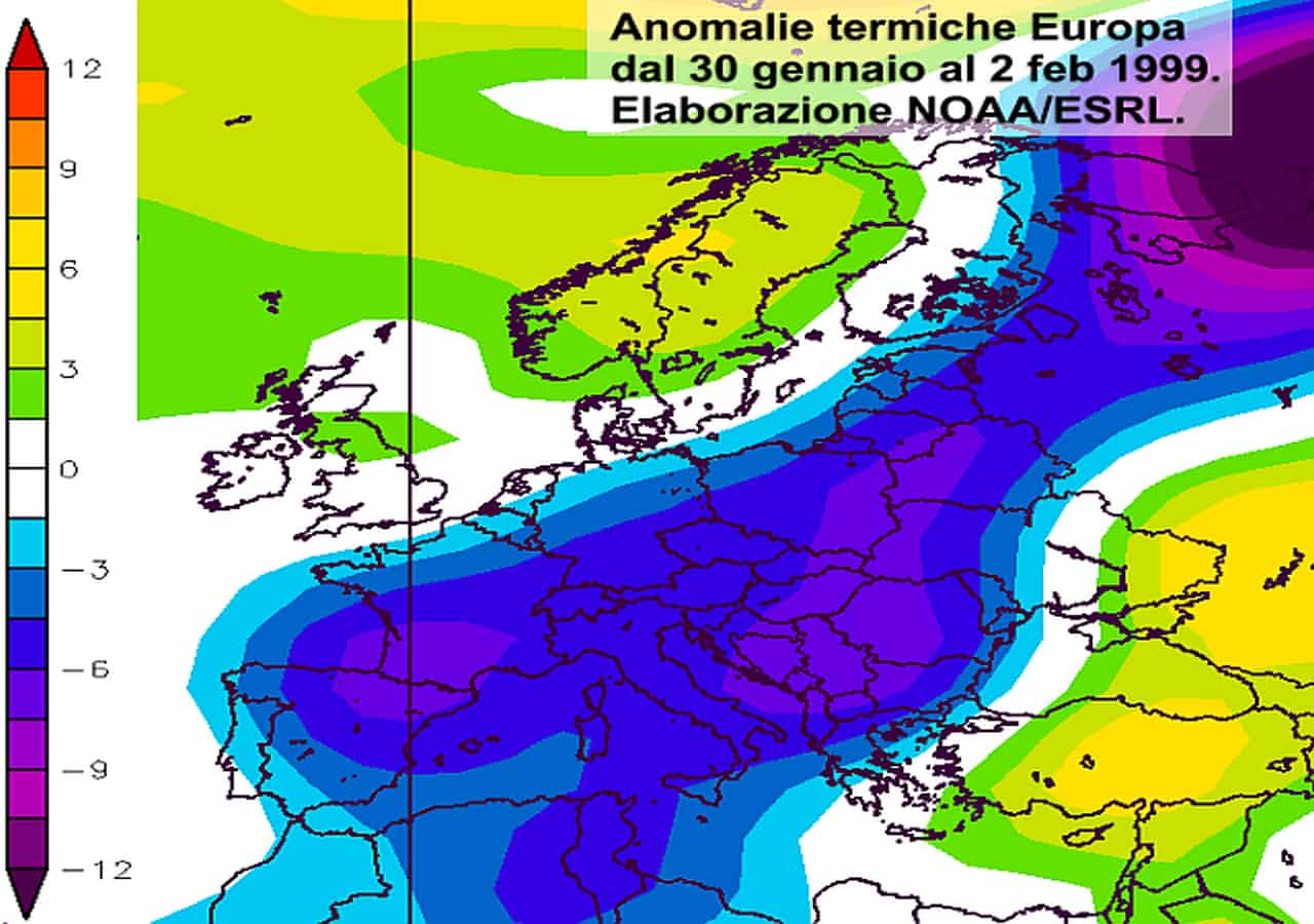 Italia presa in pieno dall'ondata di gelo di fine gennaio 1999