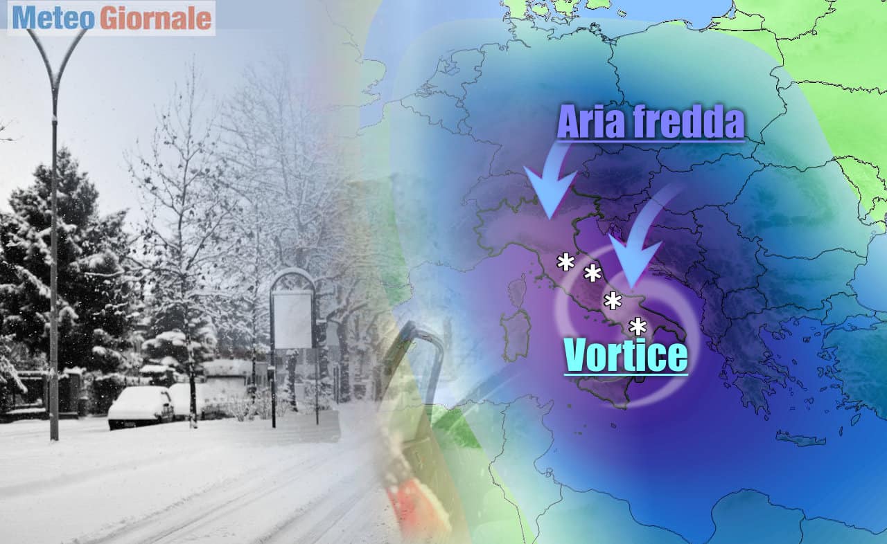 Meteo invernale con neve al Centro-Sud