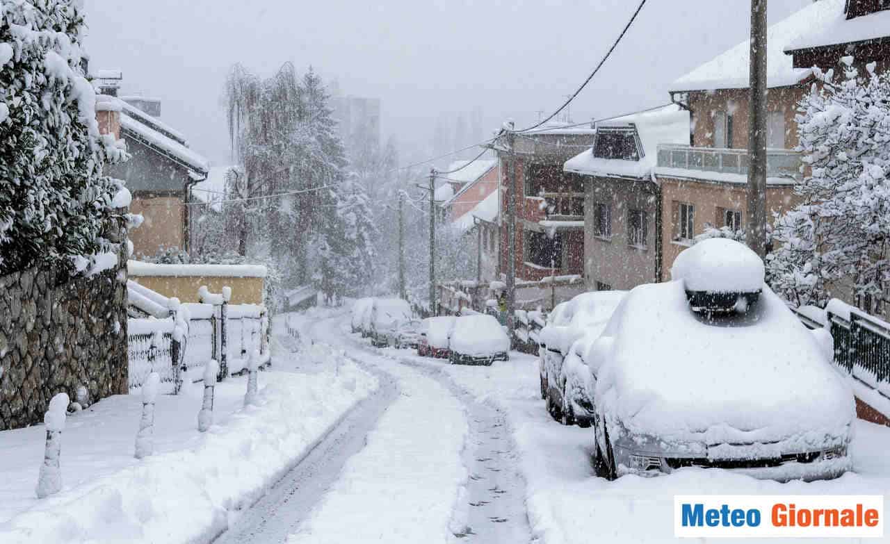 La neve si porterà fino a quote collinari