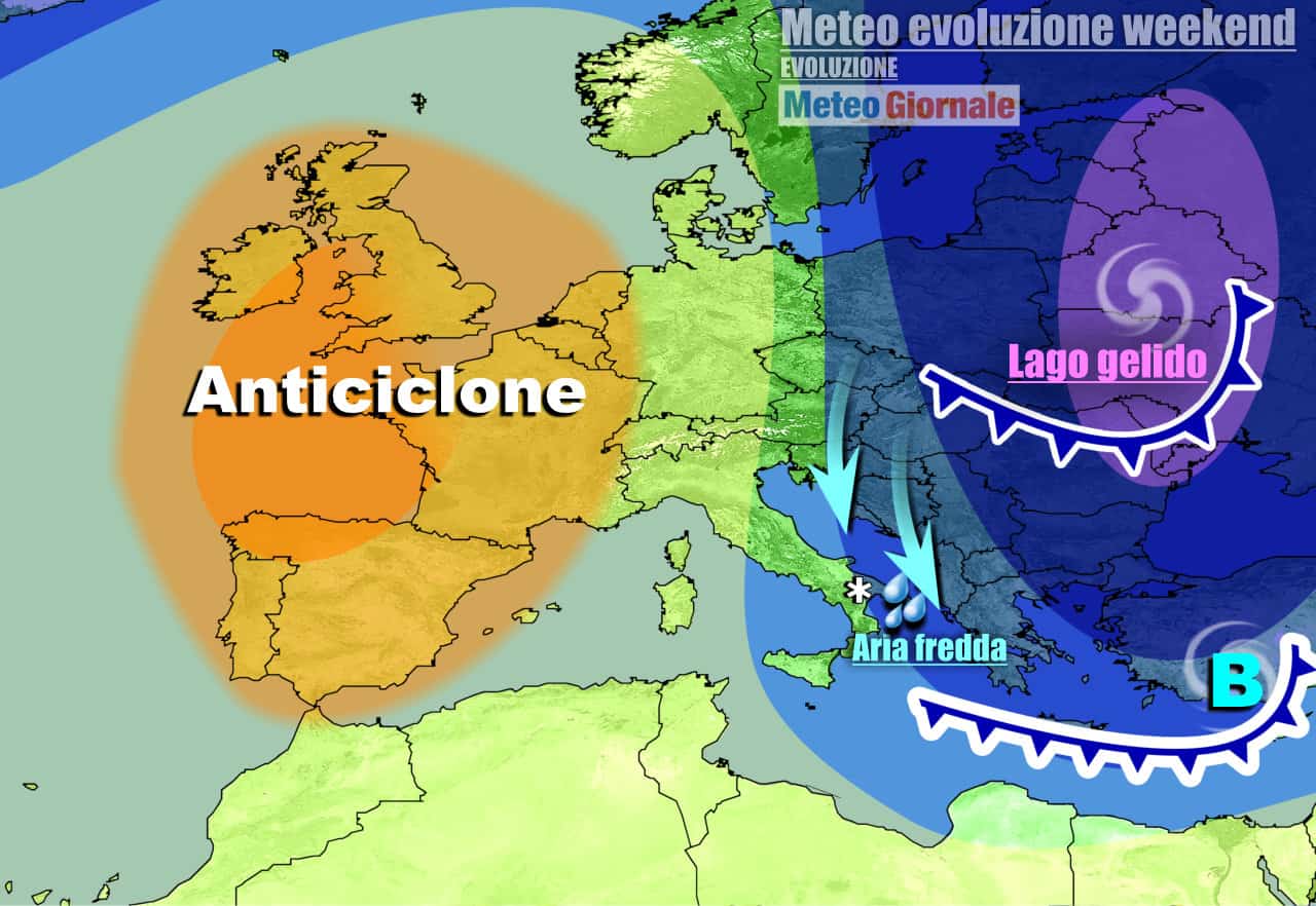 Nel weekend flusso freddo più accentuato al Sud