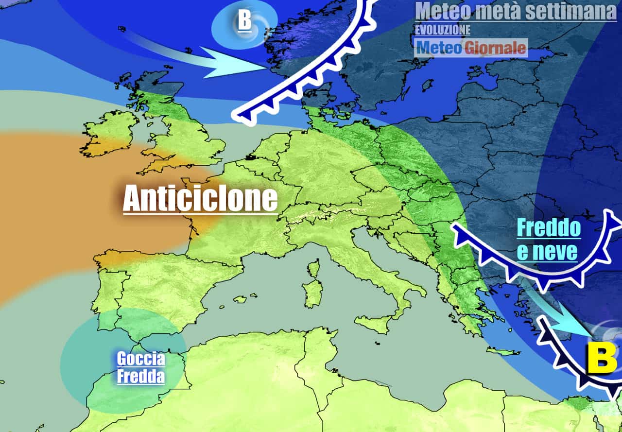 Circolazione fredda slitta verso levante