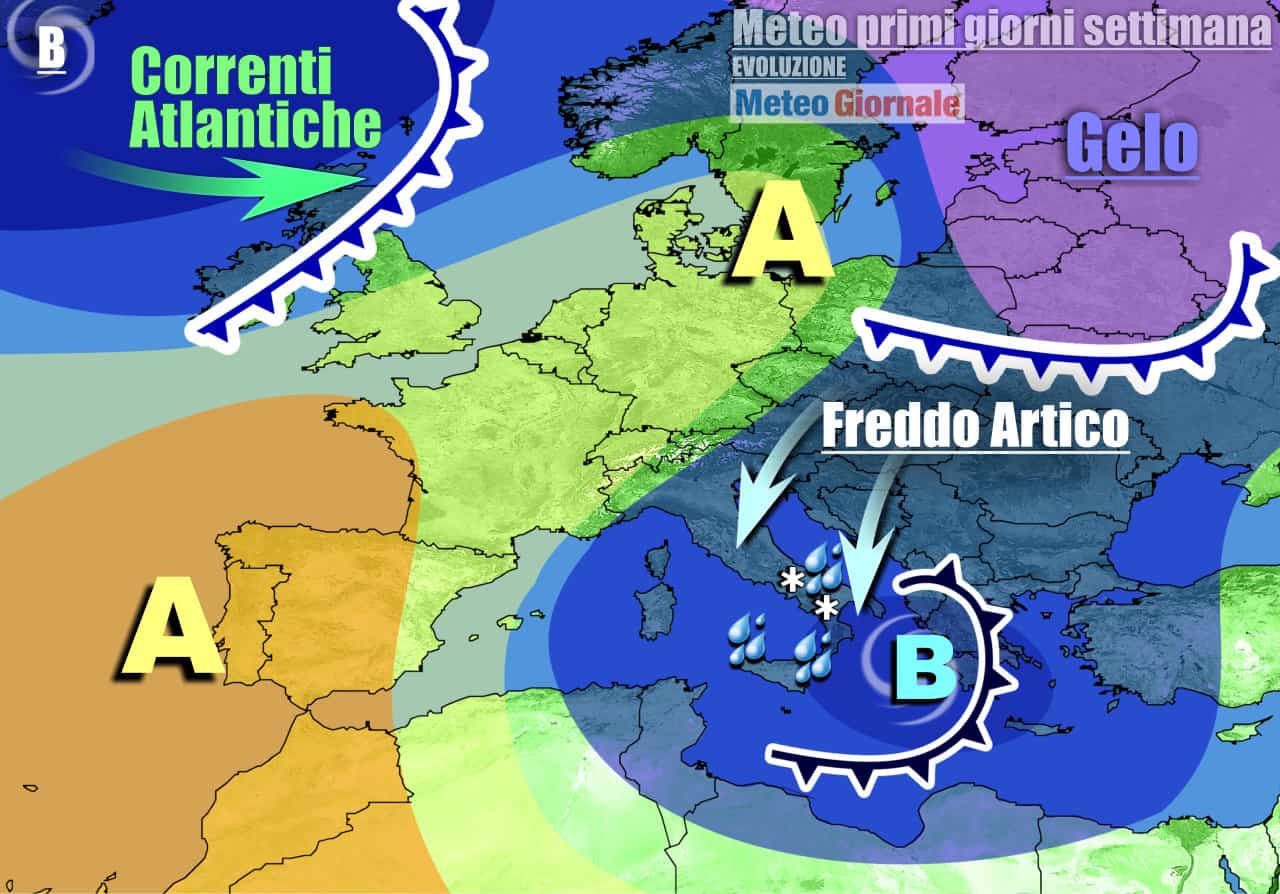 Fase invernale sull'Italia, ma incombe l'anticiclone