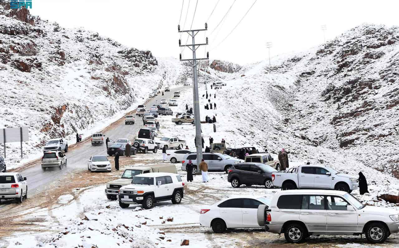Neve fa da richiamo attrattivo in Arabia