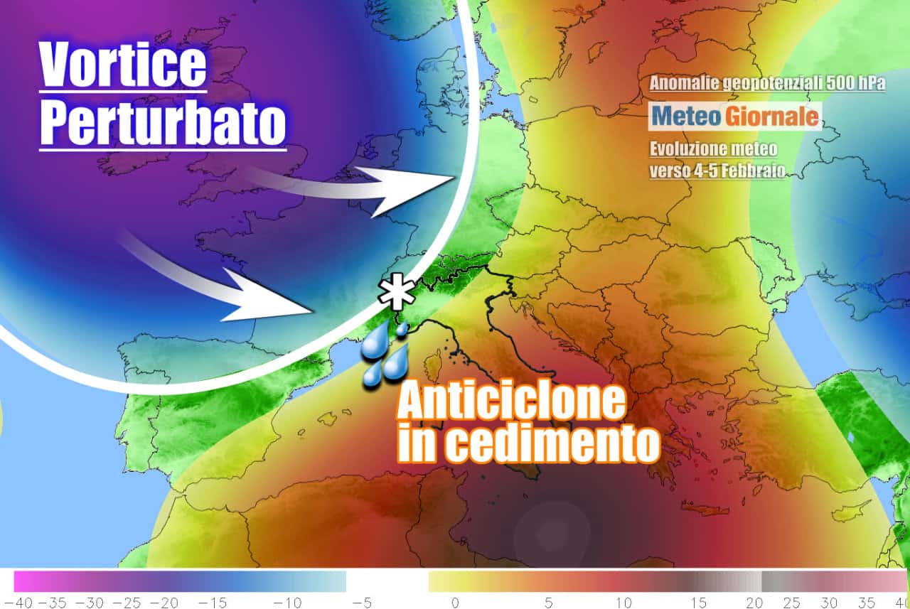 Ritorno delle perturbazioni verso l'Italia