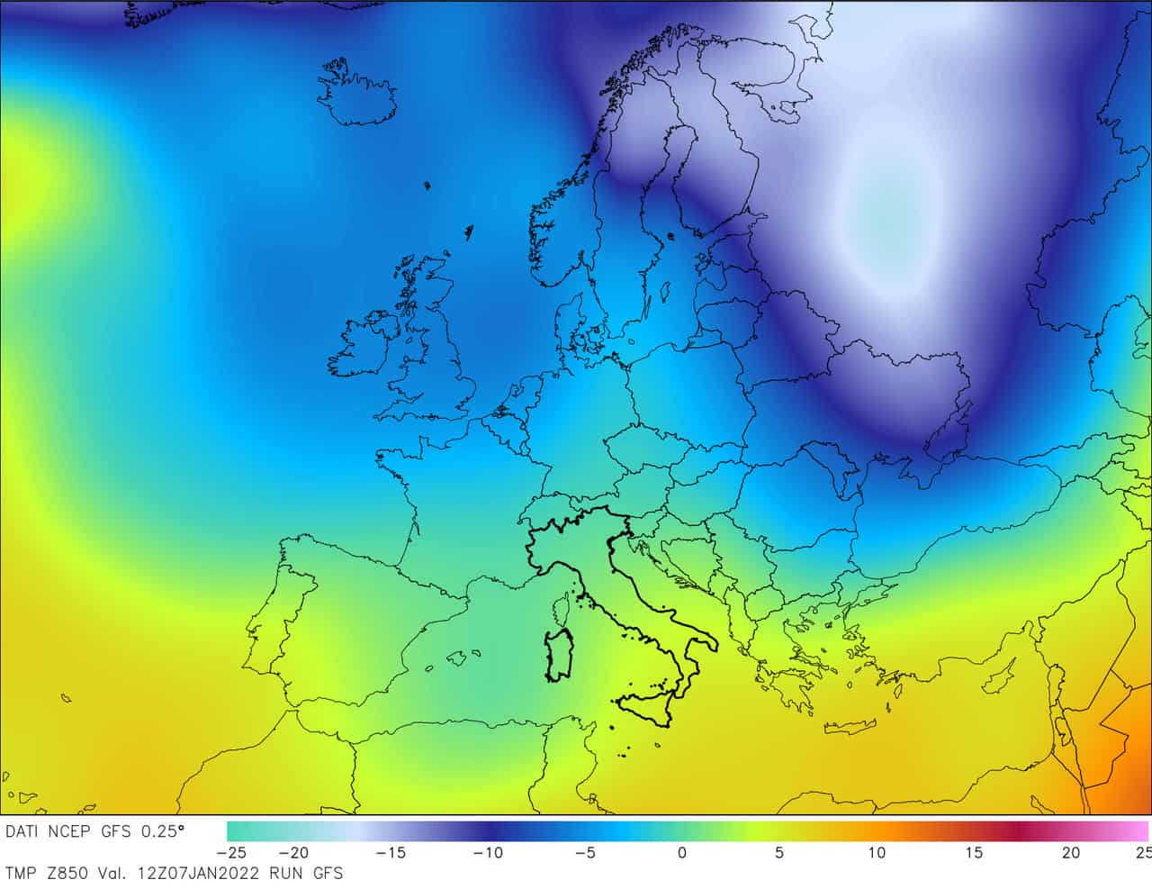 Tendenza verso Epifania, temperatura invernale.