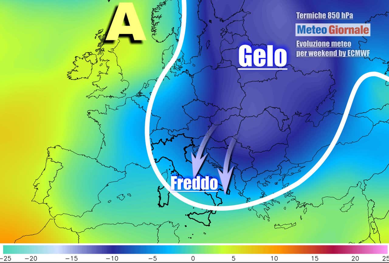 Verso periodo di freddo e gelo invernale