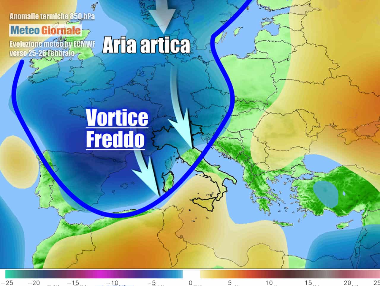 Verso fase di maltempo invernale sull'Italia