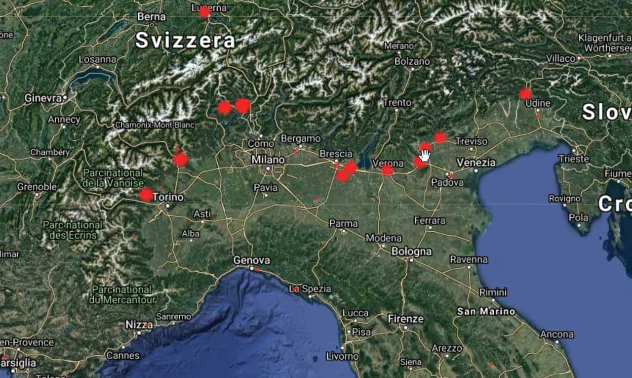 Incendi attuali.