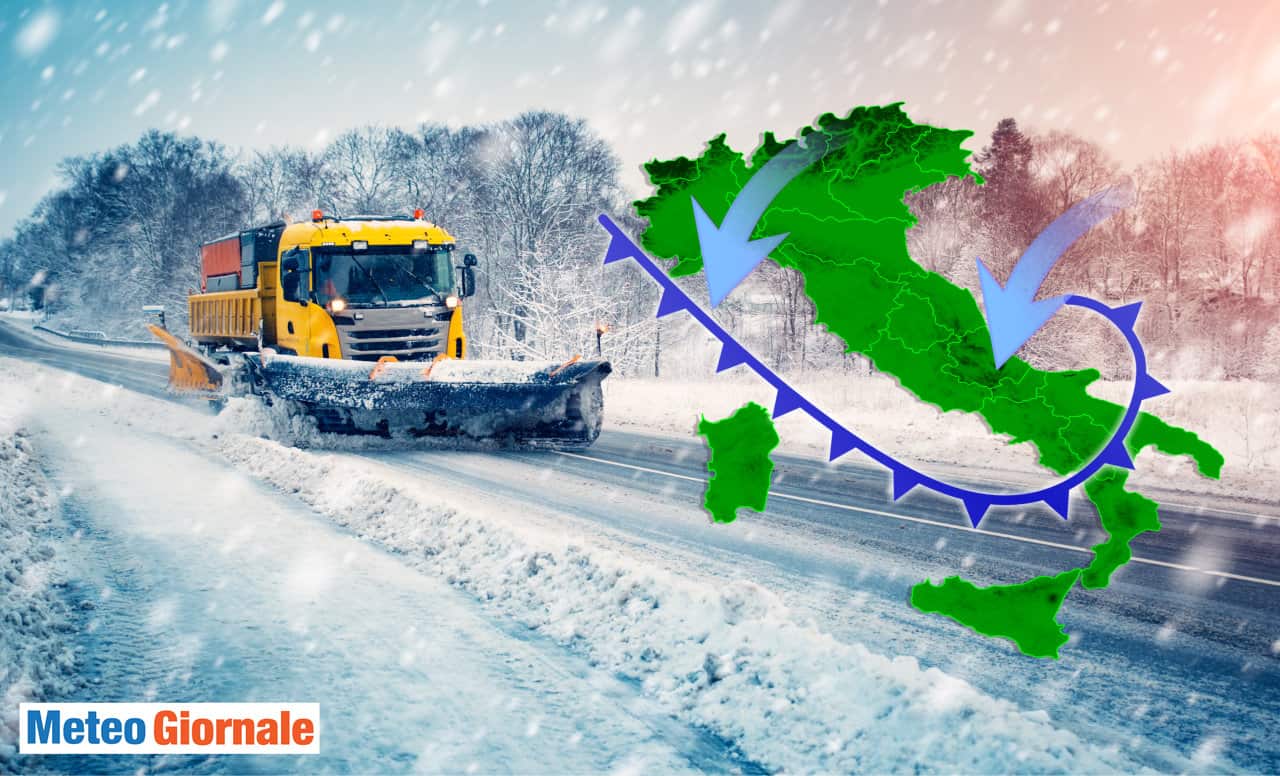 meteo con nevicate in italia