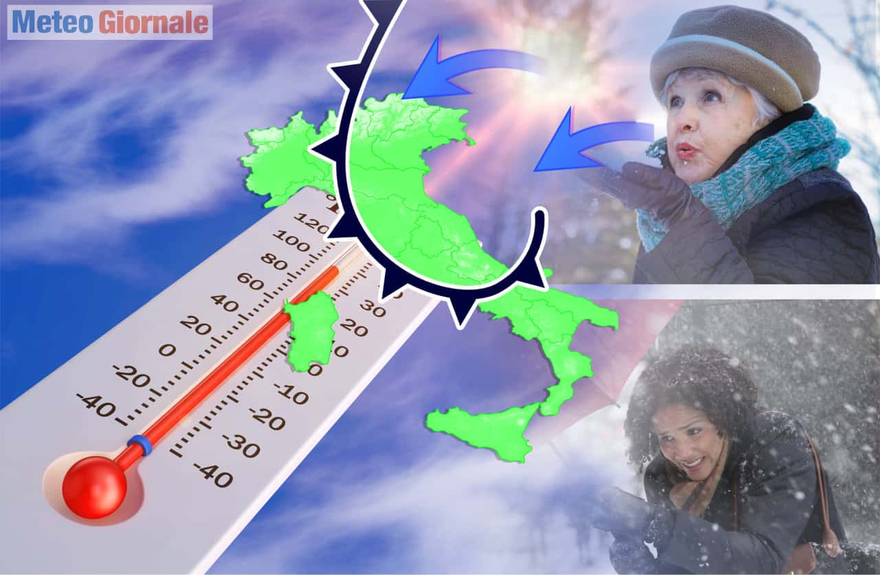 Masse Tropicale in avvicinamento, escalation di contrasti termici con aria fredda