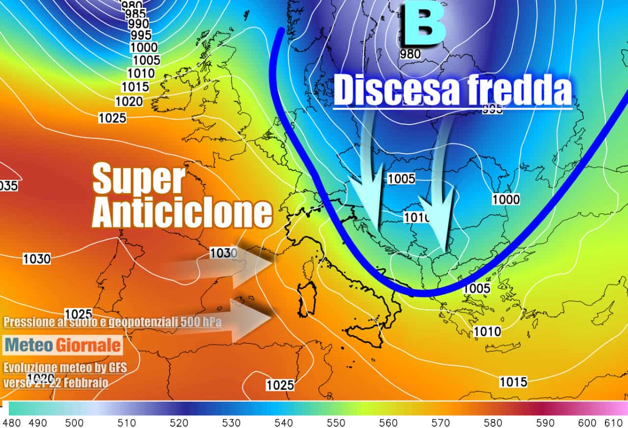 Italia nel mezzo fra l'anticiclone e una nuova irruzione fredda
