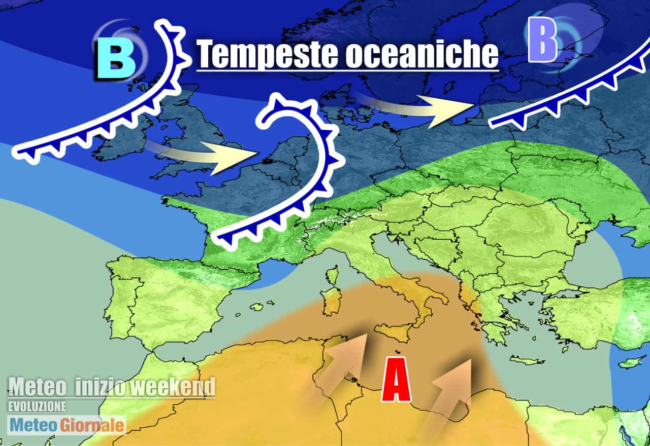Alta Pressione in fase di cedimento parziale nel weekend