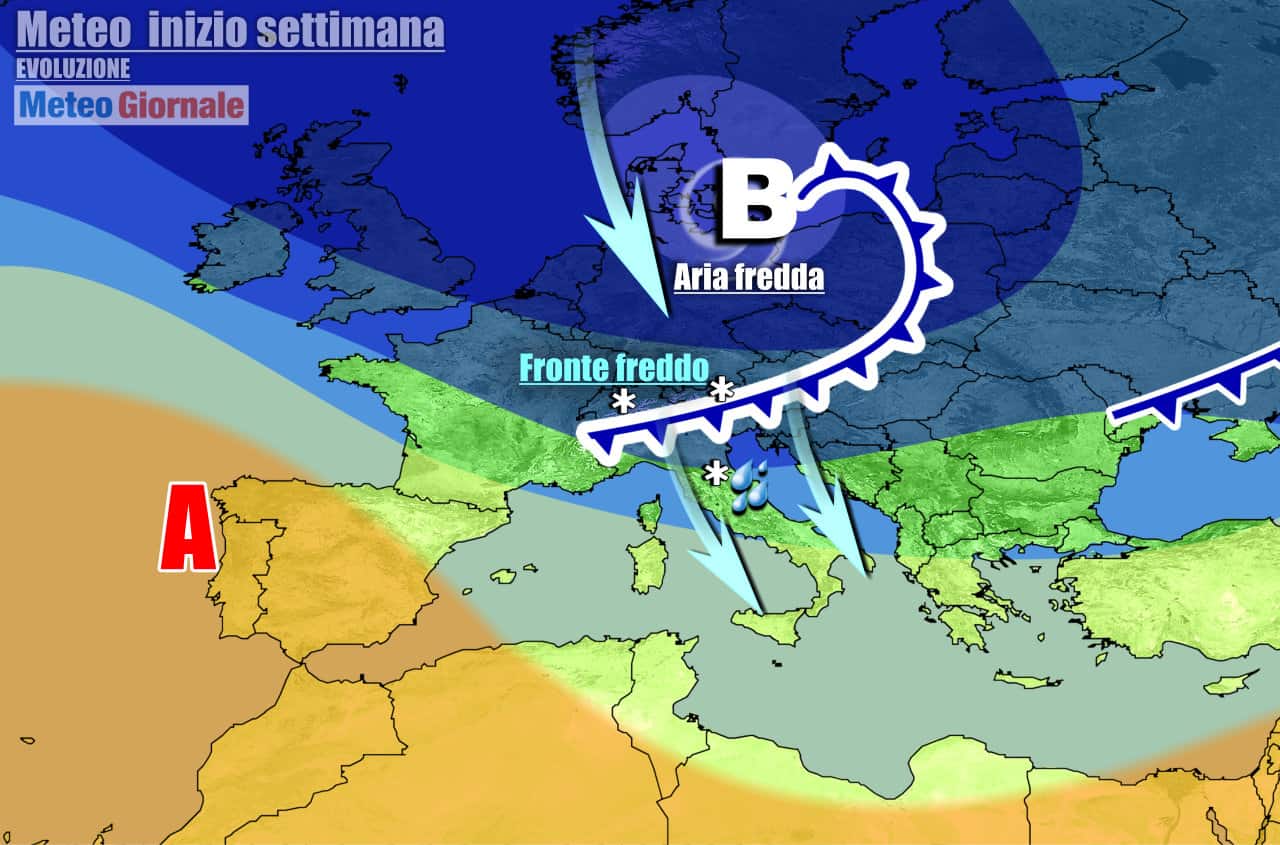 Meteo più invernale ad inizio settimana