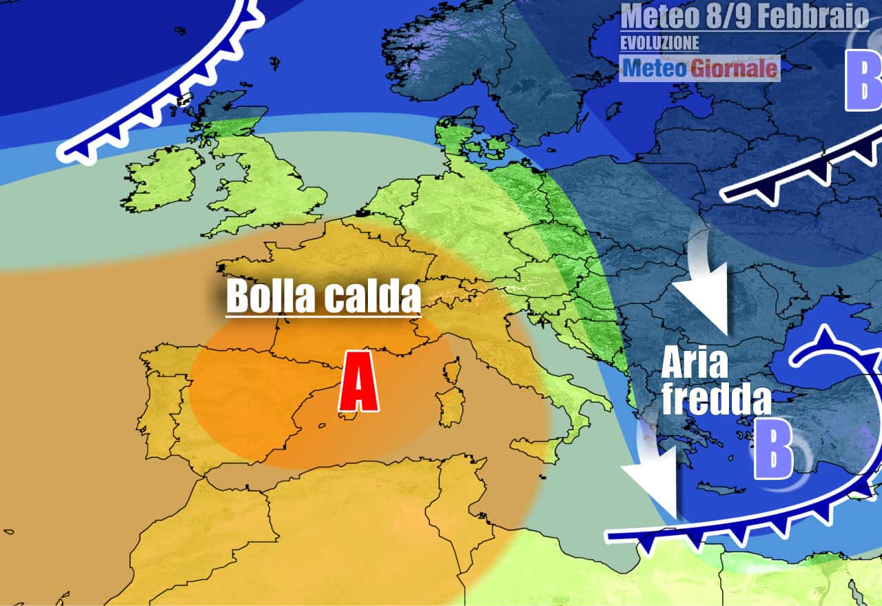 L'anticiclone spingerà verso l'Italia in settimana