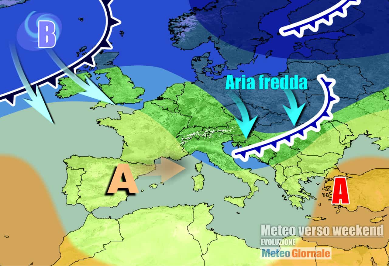 Anticiclone in cedimento sul finire della settimana