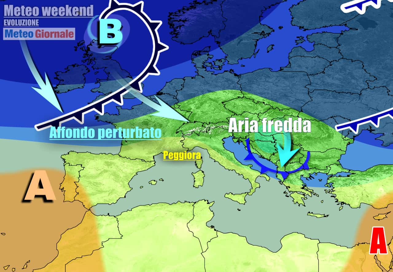 Perturbazione più intensa in avvicinamento dopo il weekend
