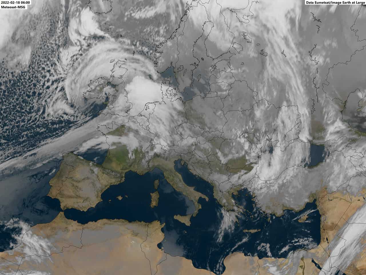 Nuova tempesta. Immagine Meteosat.