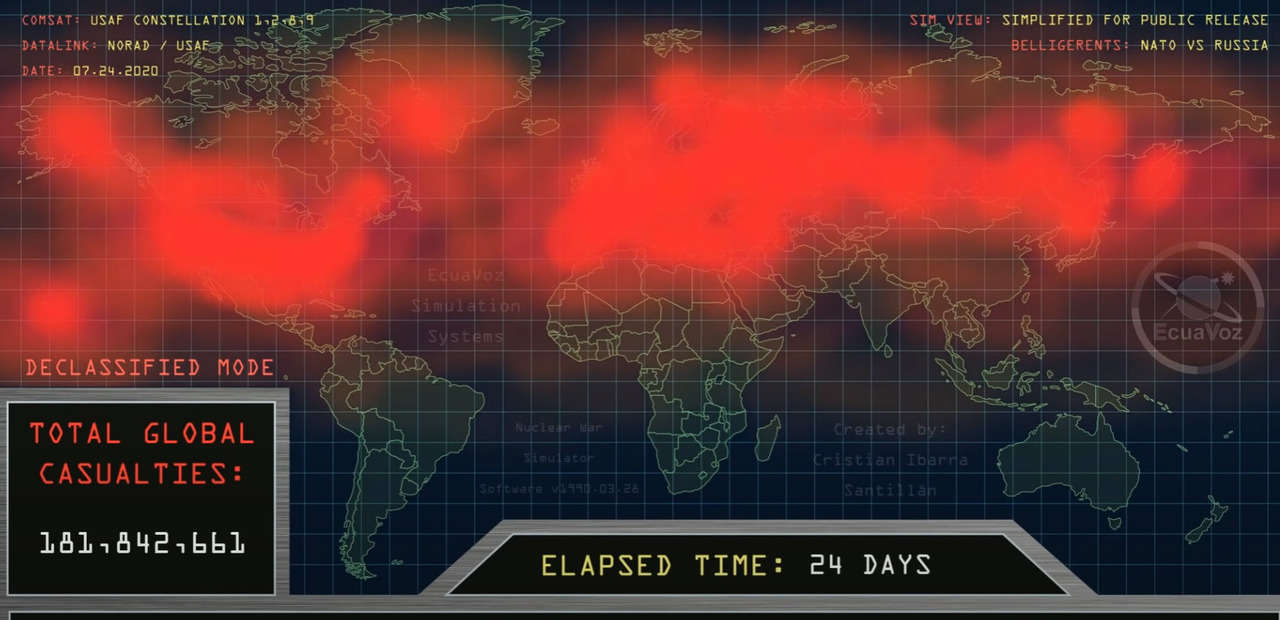 Guerra nucleare simulazione. Video esplicativo
