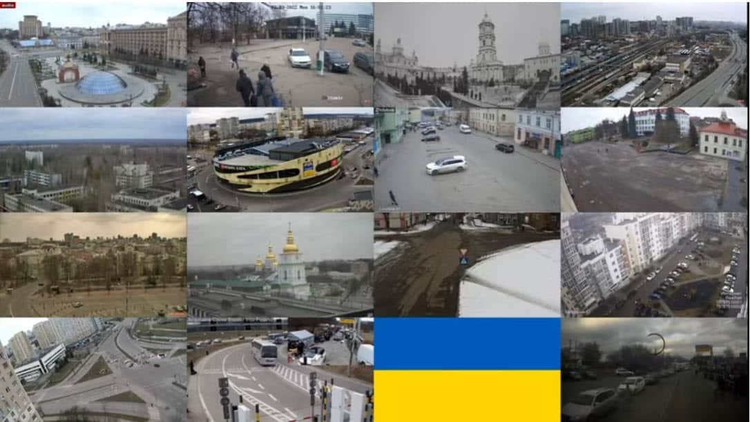 Live: da ben 16 webcam in diretta da Kiev, e varie città dell’Ucraina, circondata dai russi