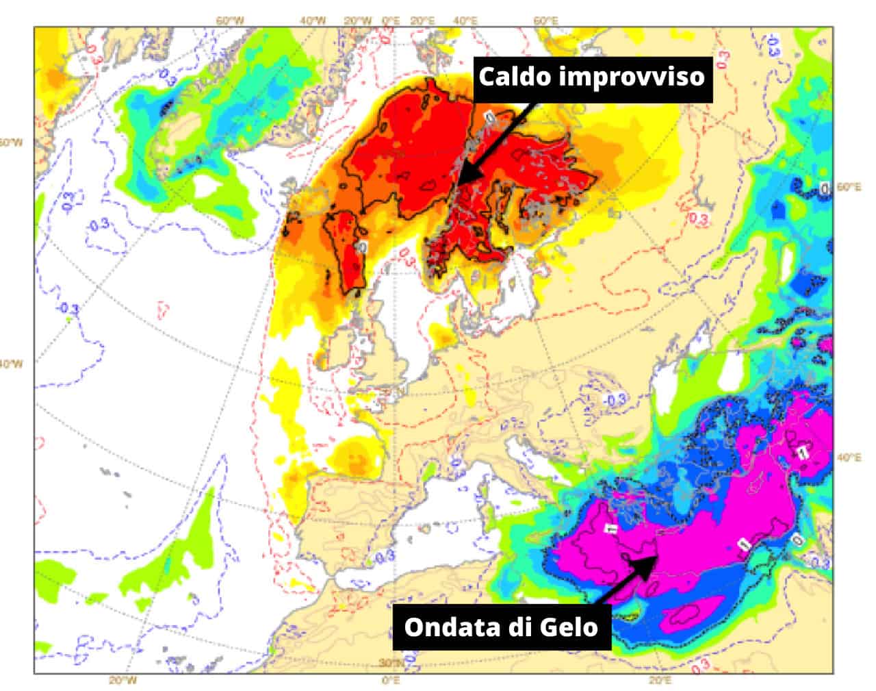 Europa dal meteo capovolto