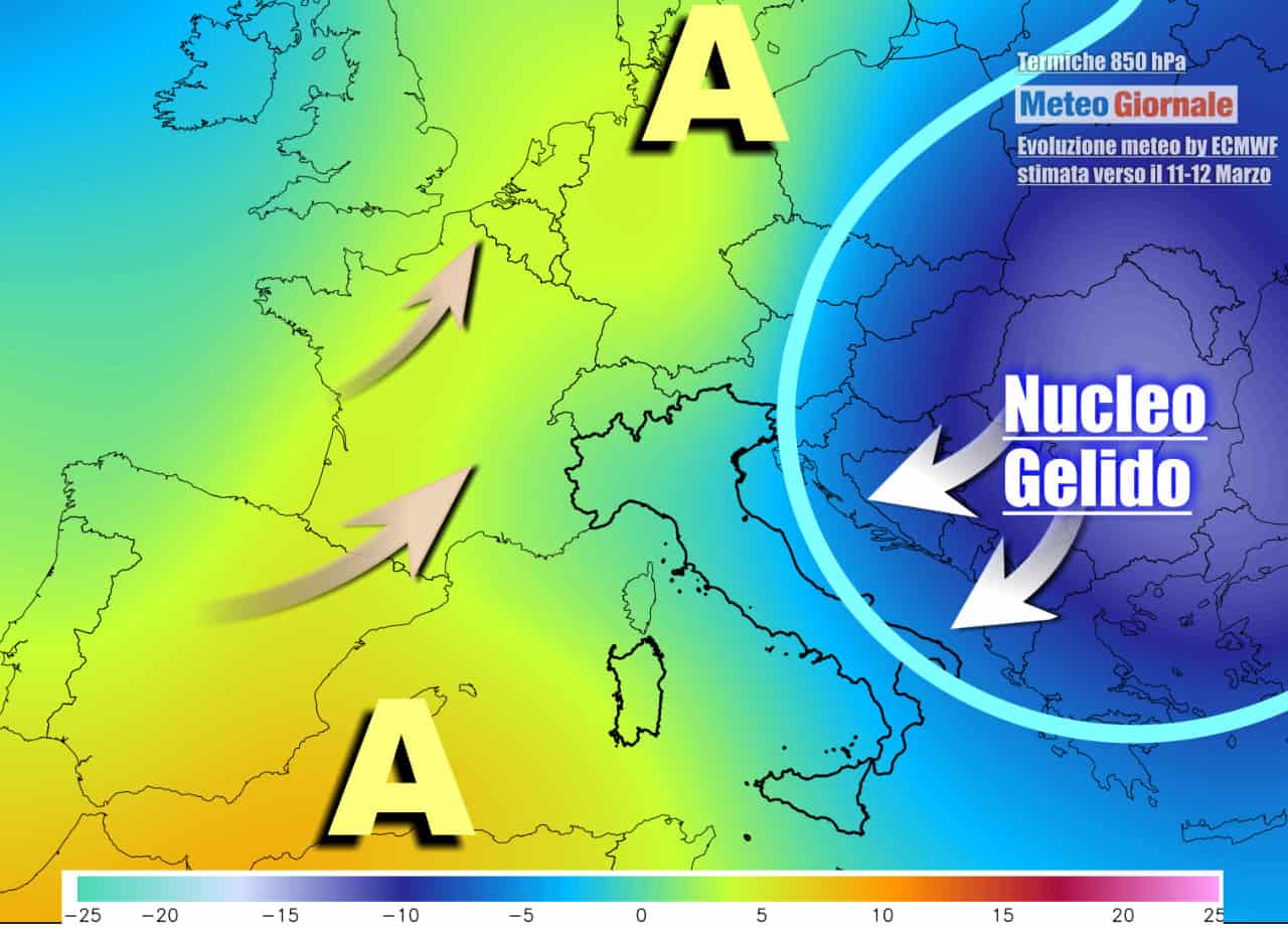 Gelo ad est incomberà ancora sull'Italia