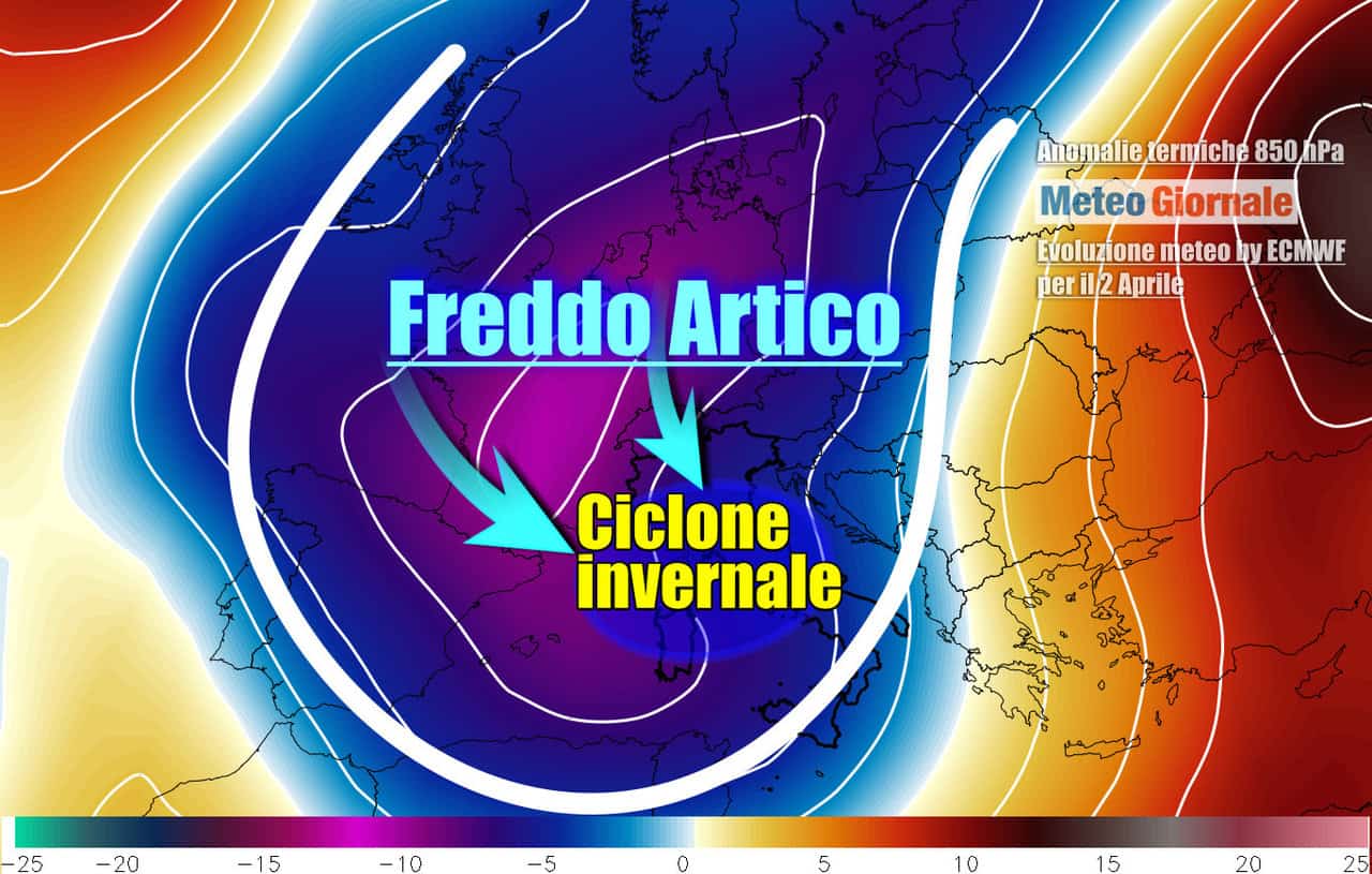 Meteo invernale con temperature molto sotto media
