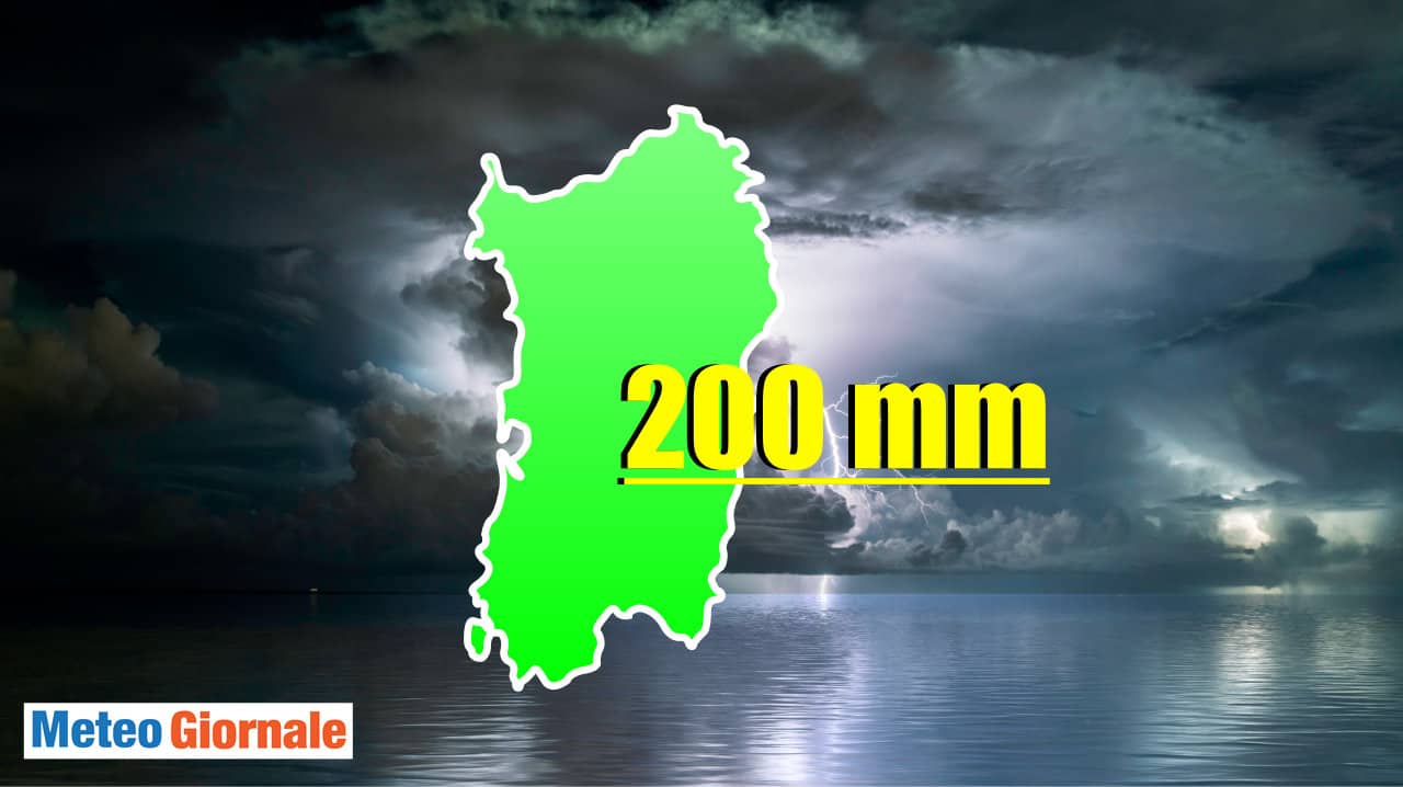 Meteo SARDEGNA di botto 200 millimetri di pioggia