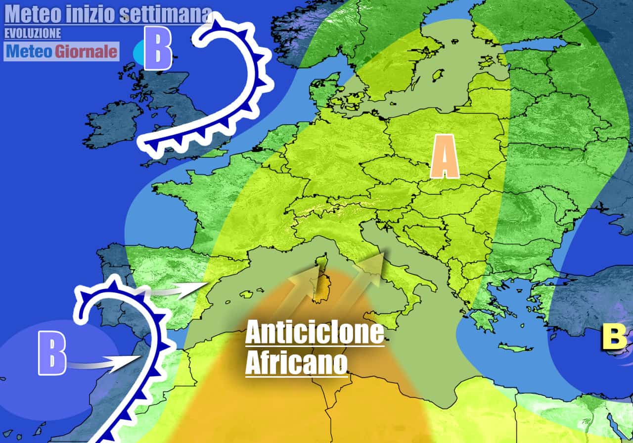 Anticiclone africano salirà alla ribalta