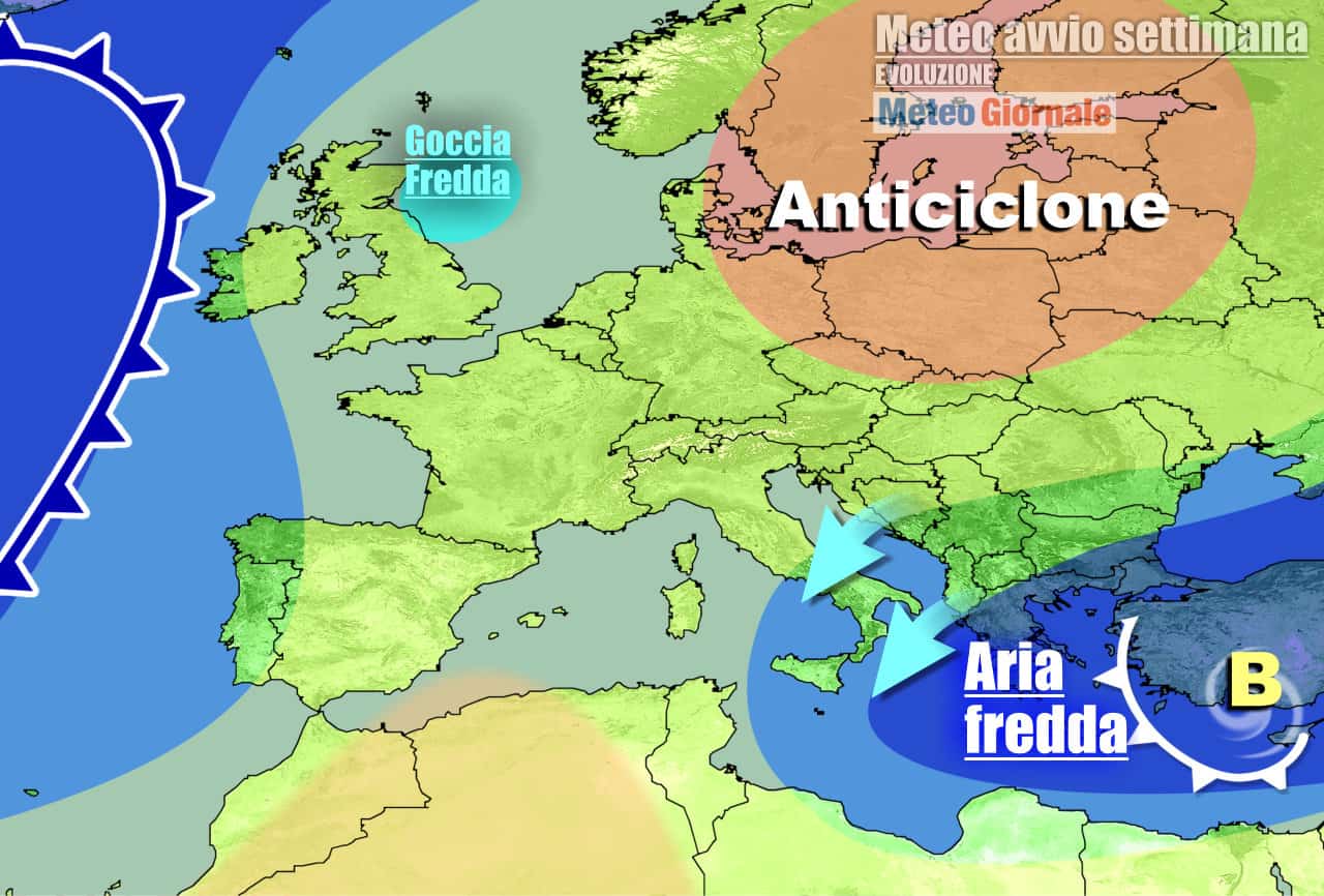 Giganteggia l'anticiclone sull'Europa