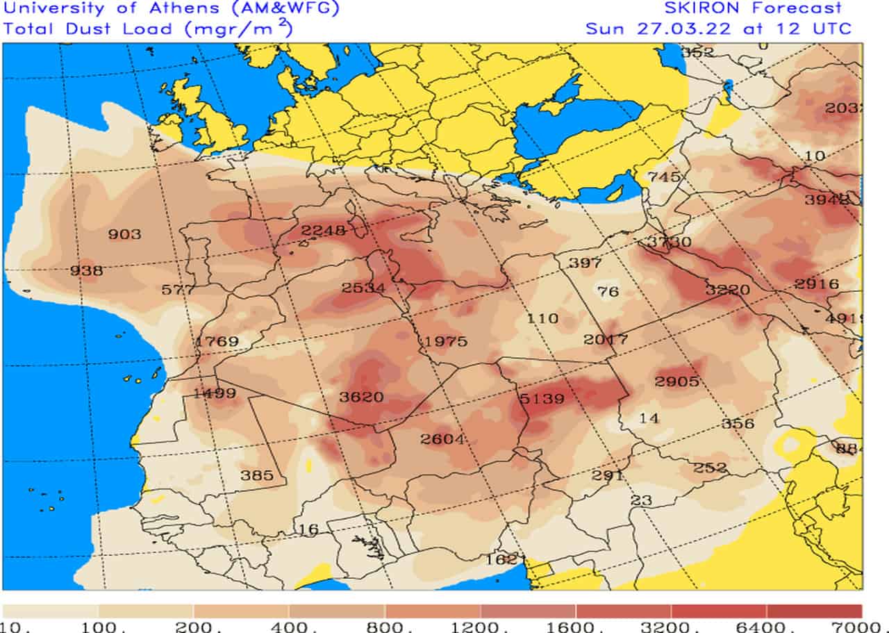 Nuove polveri dal deserto verso l'Italia