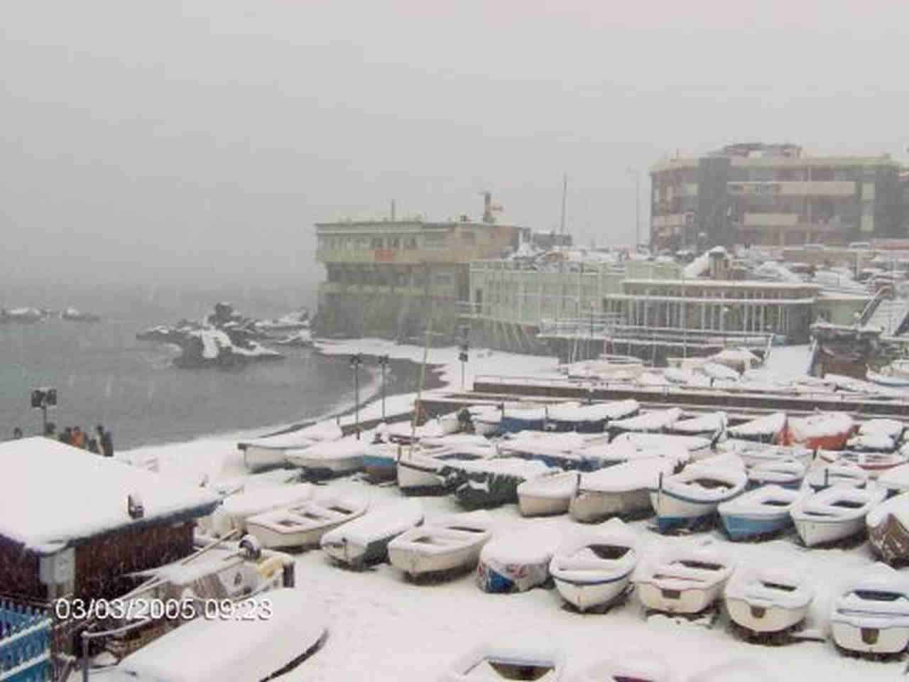 Marzo e le tormente di neve fin sul mare
