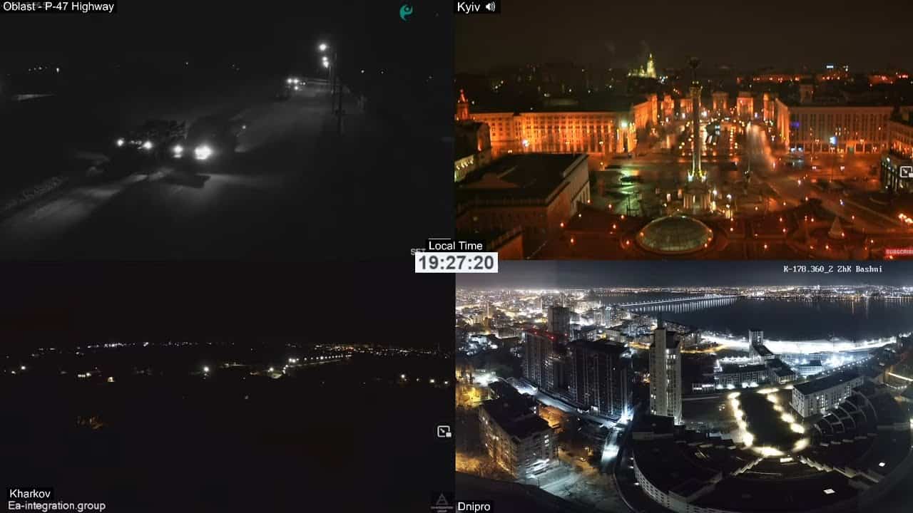 Webcam dall’Ucraina con le città sotto i bombardamenti della Russia. Disastro ambientale e umano