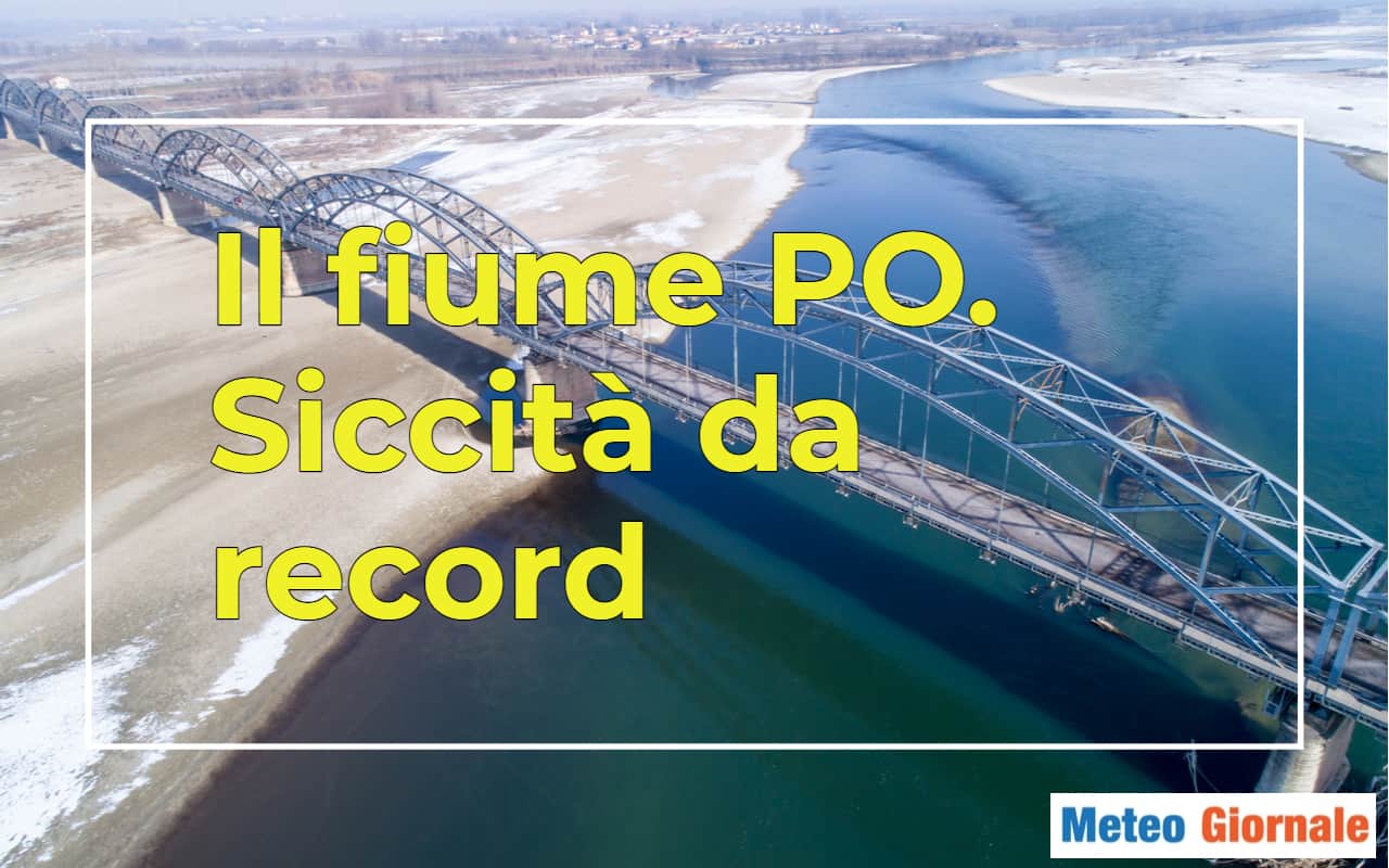 Fiume Po in secca.