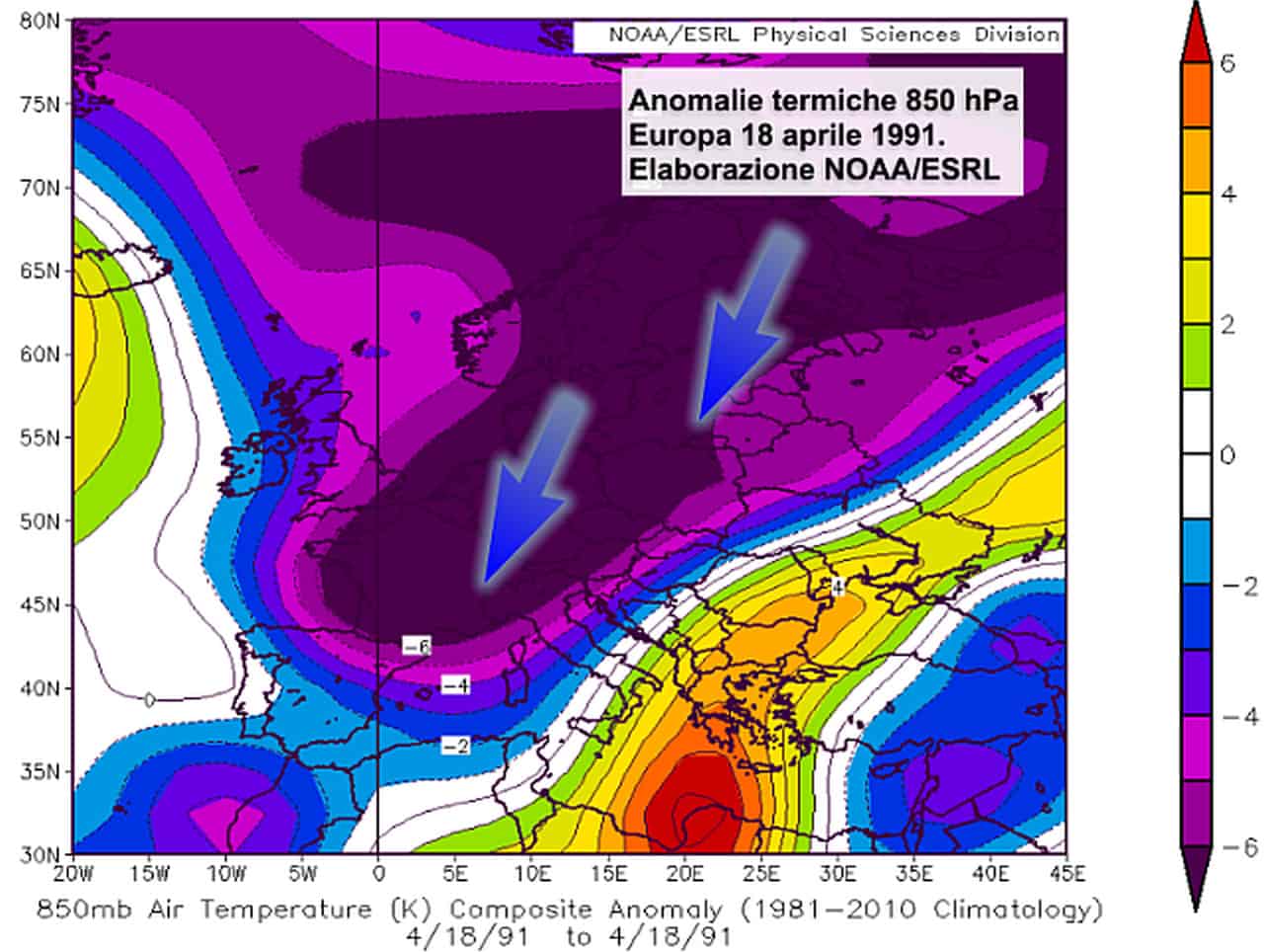 La discesa fredda che portò la storica nevicata sul Nord Italia nell'aprile 1991
