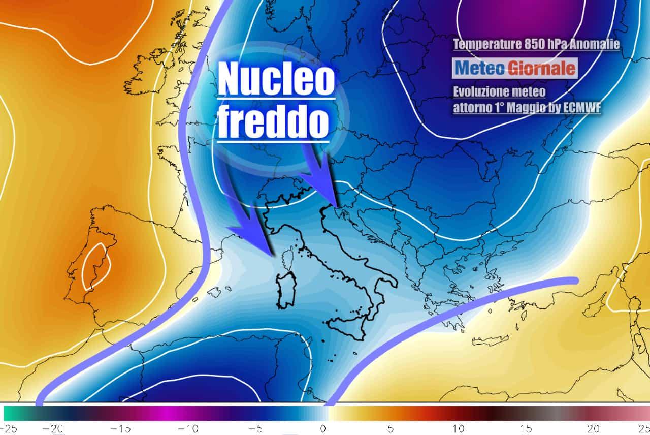 Aria più fredda in quota nel corso del weekend