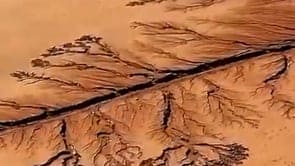 Disegno divinatorio sulla sabbia dopo un temporale nel deserto. Video meteo