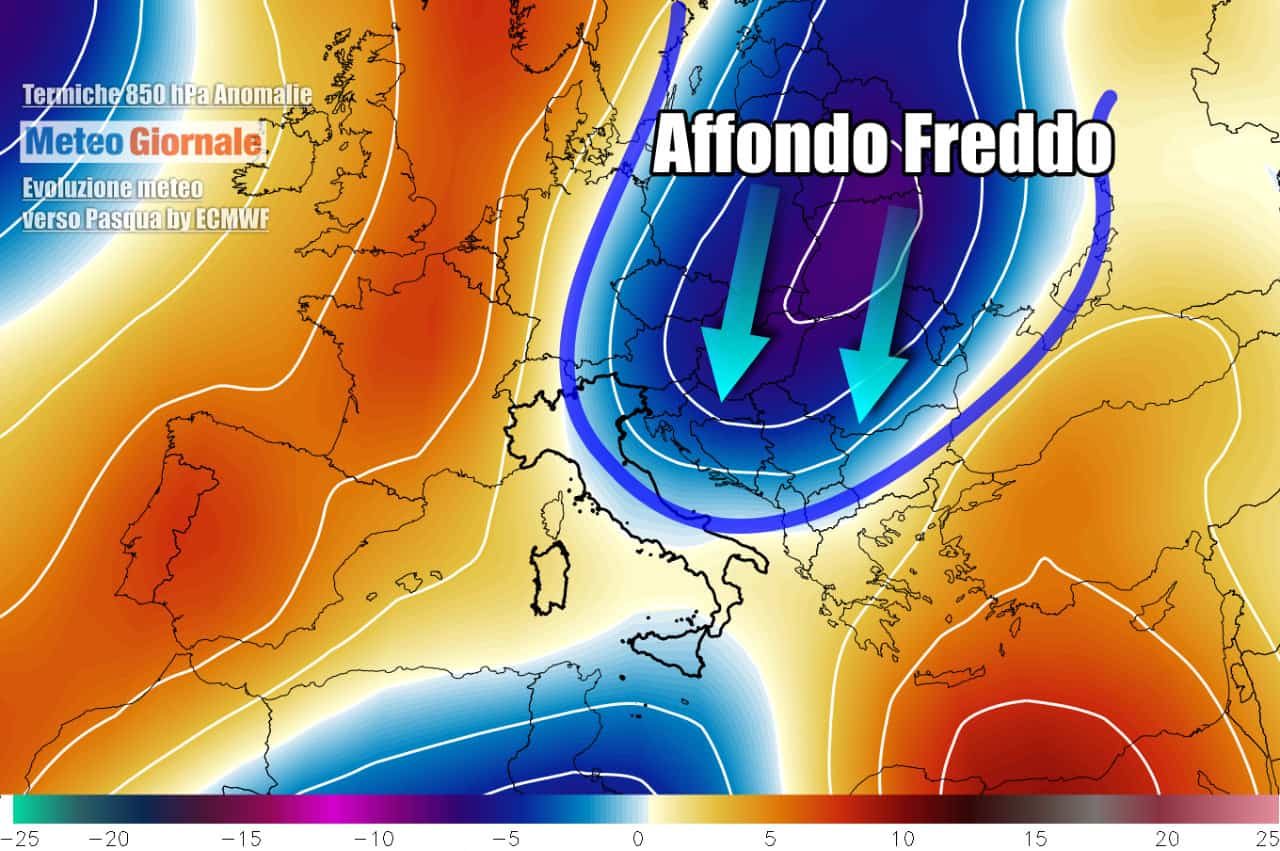 adicale cambiamento meteo nel weekend di Pasqua