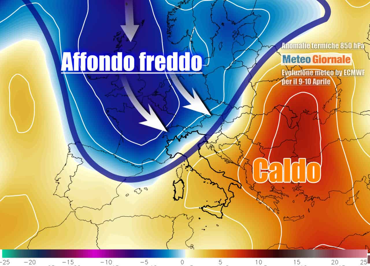 Discesa fredda verso l'Italia nel weekend