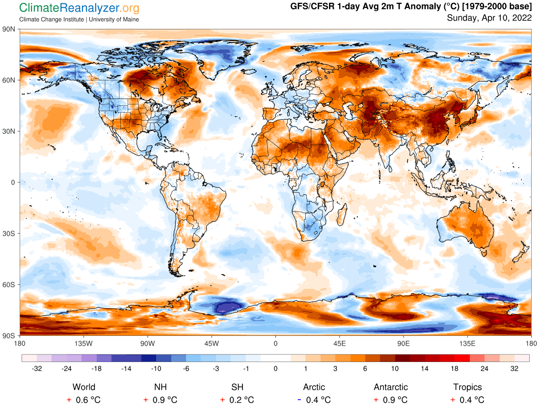 gfs world ced t2anom 1 day