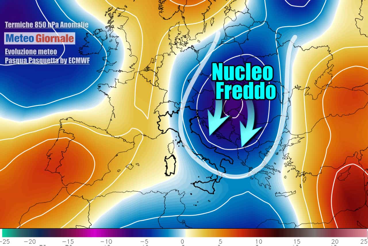 Brusco raffreddamento nel weekend