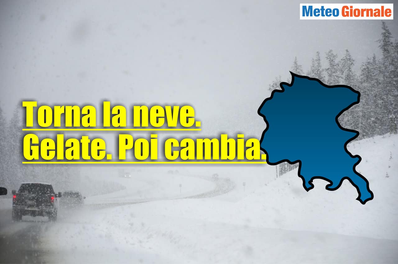 Meteo Friuli-Venezia Giulia con un forte abbassamento della temperatura. Neve sui rilievi. La Pasqua e Pasquetta